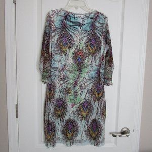 Paris lace layered air brush painted tunic mini dress